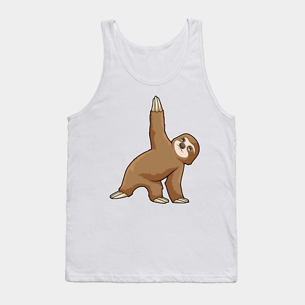 Sloth at Yoga Stretching exercises Legs Tank Top by Markus Schnabel